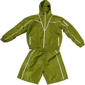 Ensemble de survêtement unisexe violet à capuche avec fermeture éclair, manches longues, short, séchage rapide, design sportif, couleur unie, poches latérales, pour adulte, idéal pour le printemps - Product Image 5