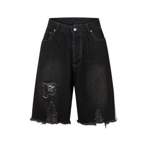Short en jean décontracté pour homme, design personnalisé, style streetwear, 100% coton - Product Image 3