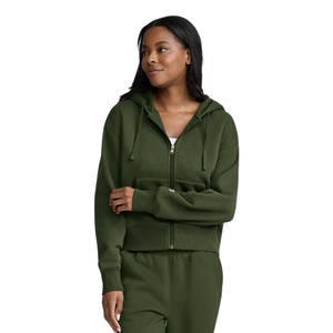 Womens Full Zip Hooded Tracksuit With <b>Trousers</b> Tapered Fit Casual Lounge Wholesale Custom Two Piece Clothing Outfit Set Supplier - Product Image 2