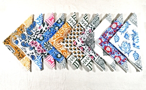 Indian Hand Drawn Floral Print Cotton Bandana <b>Head</b> <b>Wrap</b> Soft Lightweight Breathable Spring and Summer Fashion Scarf - Product Image 6