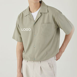 Summer Wear B2B Ready Fashionable Stylish Cotton <b>Cuban</b> <b>Shirts</b> Custom Logo 100% Cotton Made <b>Cuban</b> Collar <b>Shirts</b> <b>Men's</b> - Product Image 1