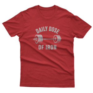 Camiseta Daily Dose Of Iron para hombre, camiseta de manga corta con cuello redondo y ajuste regular, camiseta de algodón con estampado de estilo informal, camisetas transpirables de secado rápido - Product Image 4