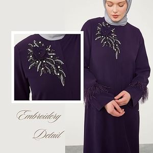 Eco-Friendly Good Quality Printed Embroidered Fancy Dress Abaya Traditional Clothing Special Offer Dubai Ladies Abaya Breathable - Product Image 5