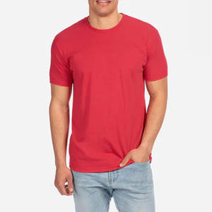 Camiseta de Manga Corta con Cuello Redondo, Corte Ajustado, Mezcla Triple, Color Jaspeado, para Hombre - Product Image 2