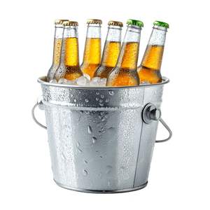 Cubo de hielo metálico moderno para enfriar vino, champán y cerveza, enfriador de bebidas duradero, perfecto para el hogar y la cocina. - Product Image 4