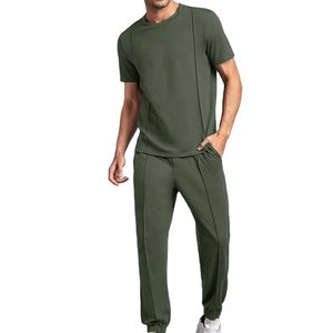 Conjunto de Camiseta y Pantalones Cortos para Hombre al por Mayor, Económico, de Verano, Manga Corta, Transpirable, Informal, para Correr - Product Image 1