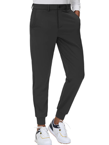 Pantalones de Golf Casuales Negros para Hombre, Cierre de Botones, Tela de Poliéster Transpirable, Estilo Jogger, Diseño Personalizado Ligero - Product Image 5