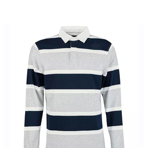 Camisa Polo de Manga Larga a Rayas para Hombre, Algodón Transpirable, Corte Regular, Cierre de Botones, Ropa para Todas las Temporadas - Product Image 4