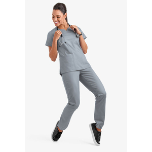 Tenue d'infirmière OEM à manches courtes pour femme, uniforme médical pour cliniques dentaires, vêtements de travail - Product Image 4