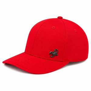 Red 6-Panel Snapback Cap With Embroidered Scorpion Logo Unisex Casual <b>Hat</b> Spring <b>Summer</b> Style - Product Image 1