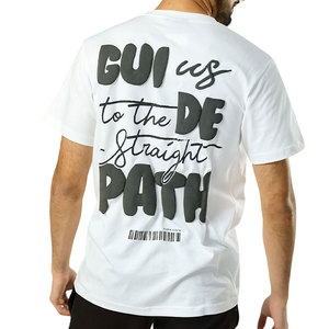 T-shirt en coton 250 g/m² pour homme avec logo, tee-shirt à manches courtes, impression 3D en relief personnalisée, t-shirt graphique imprimé en relief - Product Image 4