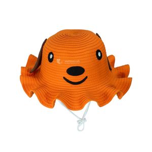 Sombrero de Sol Plegable de Rafia para Niños, con Diseño de Animales y Flores, de Ala Ancha, para Playa, Verano, con Cinta y Cuerda, Artesanía Vietnamita - Product Image 2