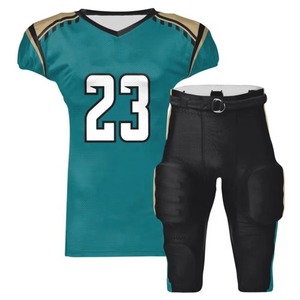 Wholesale American Football Team Uniform Manufacturer Polyester Football Jersey Pants Set OEM Custom Logo Private <b>Label</b> - Product Image 1