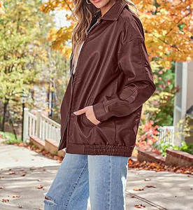 Chaquetas Extra Grandes de Cuero Genuino para Mujer, Chaquetas de Alta Calidad y Estilo, Chaqueta de Motociclista de Moda al por Mayor, Logotipo Personalizado OEM - Product Image 4