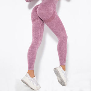 Leggings Deportivos de Cintura Alta para Mujer, Diseño Personalizado con Logotipo, Spandex/Nylon, 220g, Lavado Ácido, Venta al Por Mayor - Product Image 2