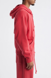 Nouvelle Arrivée Sweat-shirt Homme Rouge à Capuche Zippé en Coton Molletonné Décontracté avec Logo Imprimé sur le Devant, Coupe Oversize Brodé, Idéal pour l'Automne - Product Image 2