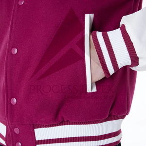 Veste universitaire pour homme, couleur marron et blanc, col rabattu, boutons sur le devant, polyester et coton, vêtement d'automne - Product Image 6