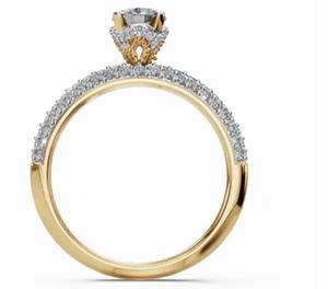 แหวนเพชรทรงกลมเพาะเลี้ยงแบบโซลิแทร์ มีให้เลือกทั้งทองคำ 9, 14 และ 18 กะรัต สีเหลือง โรสโกลด์ และสีขาว ดีไซน์เรียบหรูมินิมอล - Product Image 5