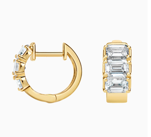 <b>Hoops</b> Earrings Diamond Earrings Gold and <b>Silver</b> Earrings Lab Grown Diamonds Earrings <b>Hoops</b> Fine Jewelry for Women - Product Image 3