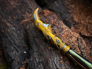 Kratos <b>Axe</b> Game God War Handmade Forged Heavy Duty Stainless Steel Tomahawk Hatchet Industrial DIY Wood <b>Handle</b> 9" Cutting Edge - Product Image 5