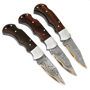Couteau de poche pliant artisanal en cuivre Damas, manche en bois, garantie 1 an, vente en gros, logo personnalisé, OEM ODM, couteau d'extérieur haut de gamme - Product Image 3
