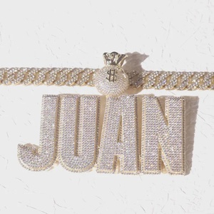 Money Bag Dollar Sign Bail <b>Pendant</b> Hip Hop VVS Moissanite <b>Pendant</b> Iced Out Custom Two Tone <b>Pendant</b> Personalized <b>Initial</b> <b>Pendant</b> - Product Image 2