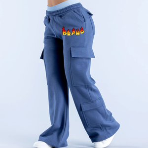 กางเกงวอร์มทรงถุงขากว้างเอวยางยืดมีกระเป๋า - Product Image 5