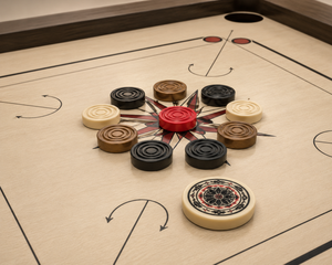 Cosmo Luxury Modern Wood Carrom <b>Board</b> <b>Table</b> with Pedestal Base 4-Player Eco-Friendly Indoor <b>Game</b> <b>Table</b> <b>for</b> Home & Club - Product Image 4