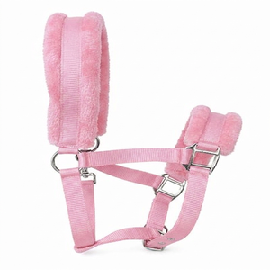 Fournisseur d'usine en gros : Licol pour cheval en nylon bleu avec rembourrage en polaire et doubles boucles métalliques réglables - Product Image 4
