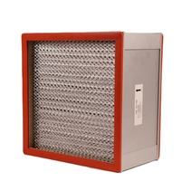 Filtre HEPA résistant à la chaleur H13 H14 pour l'industrie de la climatisation, cadre en acier inoxydable 304, joint rouge, filtration industrielle