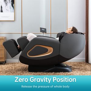 Fauteuil de massage électrique intelligent pour le corps entier - Fauteuil inclinable en cuir 4D à gravité zéro avec massage du cou et des pieds, fonction musicale - Product Image 5