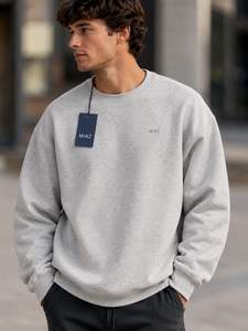 เสื้อสเวตเชิ้ตคอกลมสีน้ำเงินกรมท่าสำหรับผู้ชายจาก Miaz Enterprises ทรงปกติ ผ้าสั่งทำพิเศษ แห้งเร็ว ไม่หดตัว สวมใส่สบาย - Product Image 6