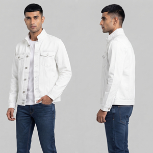 Fashion Style <b>Denim</b> <b>Jackets</b> Men Button Down Jeans Button Up <b>Jackets</b> Men's Stand Collar <b>Denim</b> <b>Jackets</b> Mens - Product Image 1