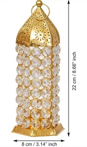 Premium Crystal Lantern Shape <b>Tealight</b> Candle <b>Holder</b> for Elegant Home Decor Festive Lighting - Product Image 3