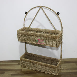 Étagère de porte-revues en jonc de mer de haute qualité, artisanat de matières premières tissées à la main pour la décoration intérieure - Product Image 5