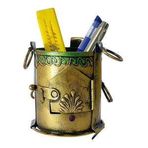 Soporte para Bolígrafos Angitti de Hierro con Acabado Dorado de Lujo, Organizador Vintage Hecho a Mano, Decoración para Oficina, Estudio, Hogar, Regalo de Diwali - Product Image 1