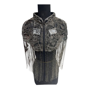 Cape en dentelle à sequins perlés 2026 avec tissu 100 % coton et acier inoxydable aux meilleurs prix d'Inde - Product Image 1