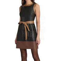 Service OEM, vente chaude, robe en cuir véritable pour femmes, tissu doux et confortable, matériau durable, robe en cuir