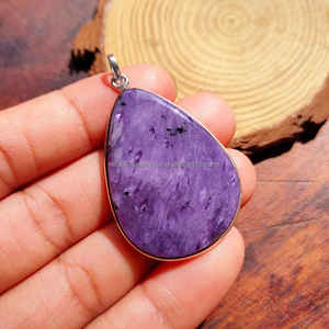 Pendentif en argent sterling 925 bijoux charoite pendentif fait à la main pendentif déclaration cadeaux pour un ami - Product Image 6