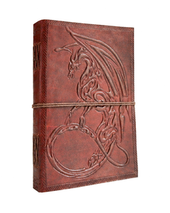 Handmade Hardcover A5 Thin Dragon Embossed Brown Leather Notebook Journal Thread Sewing Cute Business Planner Office School Gift - Product Image 4
