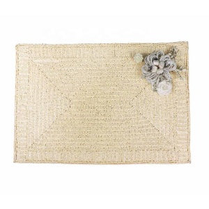 Napperons en perles de verre de forme rectangulaire Floral et autres motifs Vaisselle Chargeur Assiette Décoration intérieure - Product Image 3