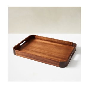 High Quality Modern Acacia Wooden Serving <b>Tray</b> with Handles Eco-Friendly Household Restaurant Food <b>Breakfast</b> <b>Tray</b> - Product Image 3