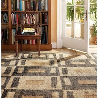 Tapis en jute tressé à la main |   Tapis d'appoint en osier naturel tressé |   Tapis texturé épais en tissage plat, fabriqué à la machine, antidérapant, style Wabi-Sabi