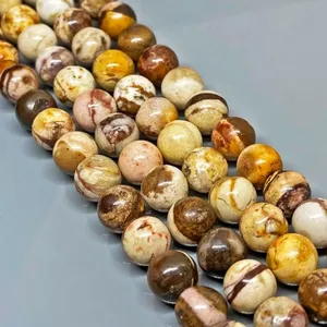 Cuentas de Piedra Preciosa de Jaspe Natural de Cacahuete, Redondas y Lisas de 6mm, Grado AA+, para Fabricación de Joyería, Venta al Por Mayor - Product Image 2