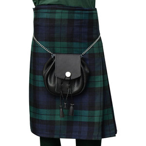 Kilt Escocés Semi-Vestido, Sporran 100% Cuero Genuino, Alta Calidad, Suministros de Fábrica al por Mayor - Product Image 3