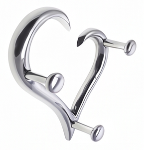 Premium Heart Shape Metal Wall <b>Hooks</b> Mirror Polished Finish Novelty Design For Indoor Use Anti Rust Feature Stylish Home Decor - Product Image 1