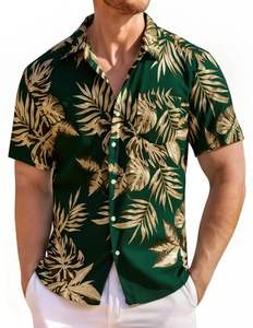 Chemise homme à imprimé unique, manches courtes, motif floral tropical, décontractée, boutonnée, colorée, pour l'été - Product Image 6