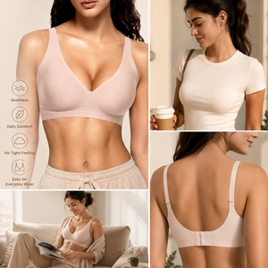 Sujetador de gel sin costuras con escote en V profundo para mujer, inalámbrico, push-up, copa 3/4, espalda en U, tirantes ajustables, tipo bralette para camiseta, venta al por mayor - Product Image 3