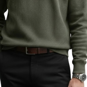 Mens Winter Waffle Knit Crew Neck Pullover Sweatshirt <b>Bear</b> Graphic Long Sleeve Casual Breathable Eco-Friendly 6XL Wholesale - Product Image 5