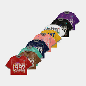 Nueva Camiseta de Manga Corta para Hombre, Estilo Hip Hop, Cuello Redondo, Algodón Lavado, Color Liso, Vintage, de Alta Calidad y Transpirable - Product Image 1